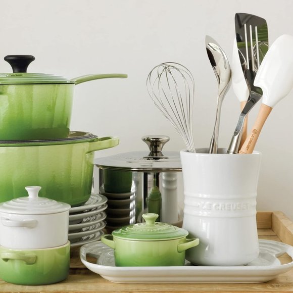 Le Creuset Mini Round Cocotte Palm 8 oz Set of 4 - Picture 1 of 8